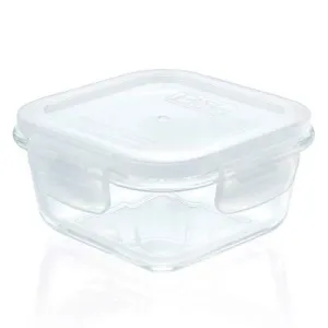 10.8Oz Square Glass Baby Food Storage Container, Bpa-Free Snap Locking Lid, Airtight, Kids Lunch Box, Microwave, Oven Safe