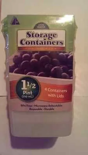 (12) 4 packs Arrow Plastic 00043 1.5 Pint 4"x4"x4" Freezer & Storage Containers