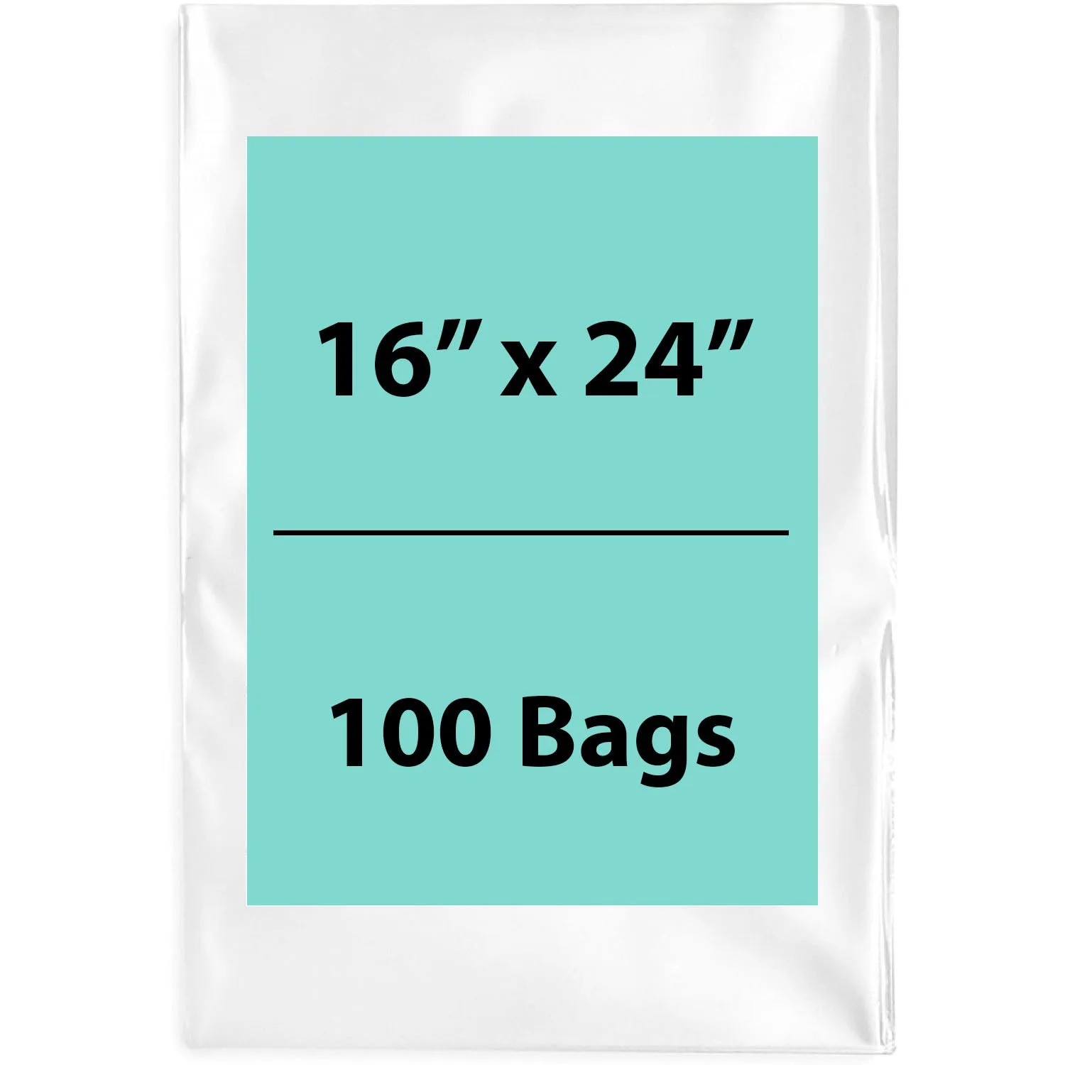 16X24 inches Clear Flat Poly Bags 3Mil Open Top (LDPE)