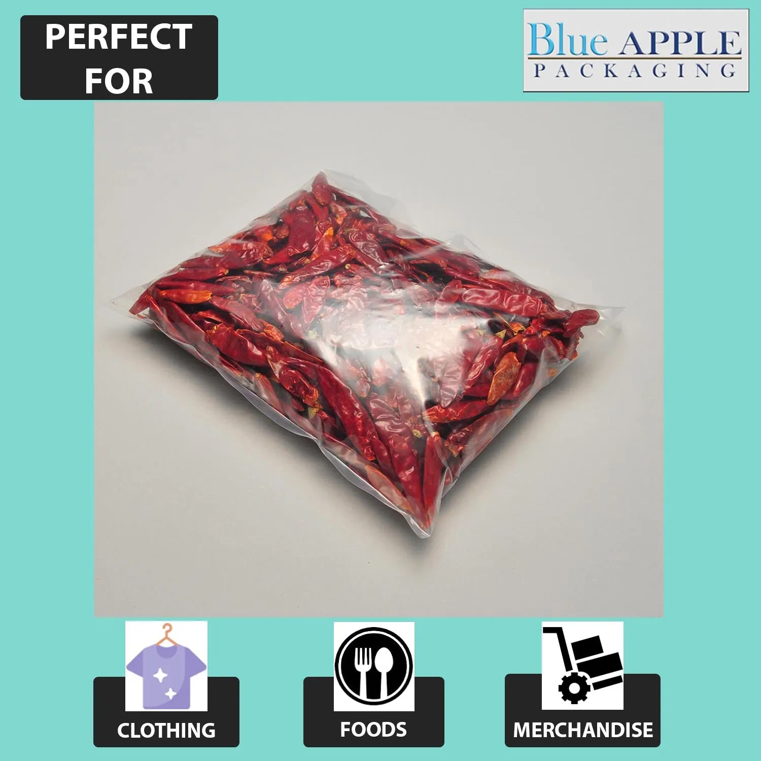 16X24 inches Clear Flat Poly Bags 3Mil Open Top (LDPE)