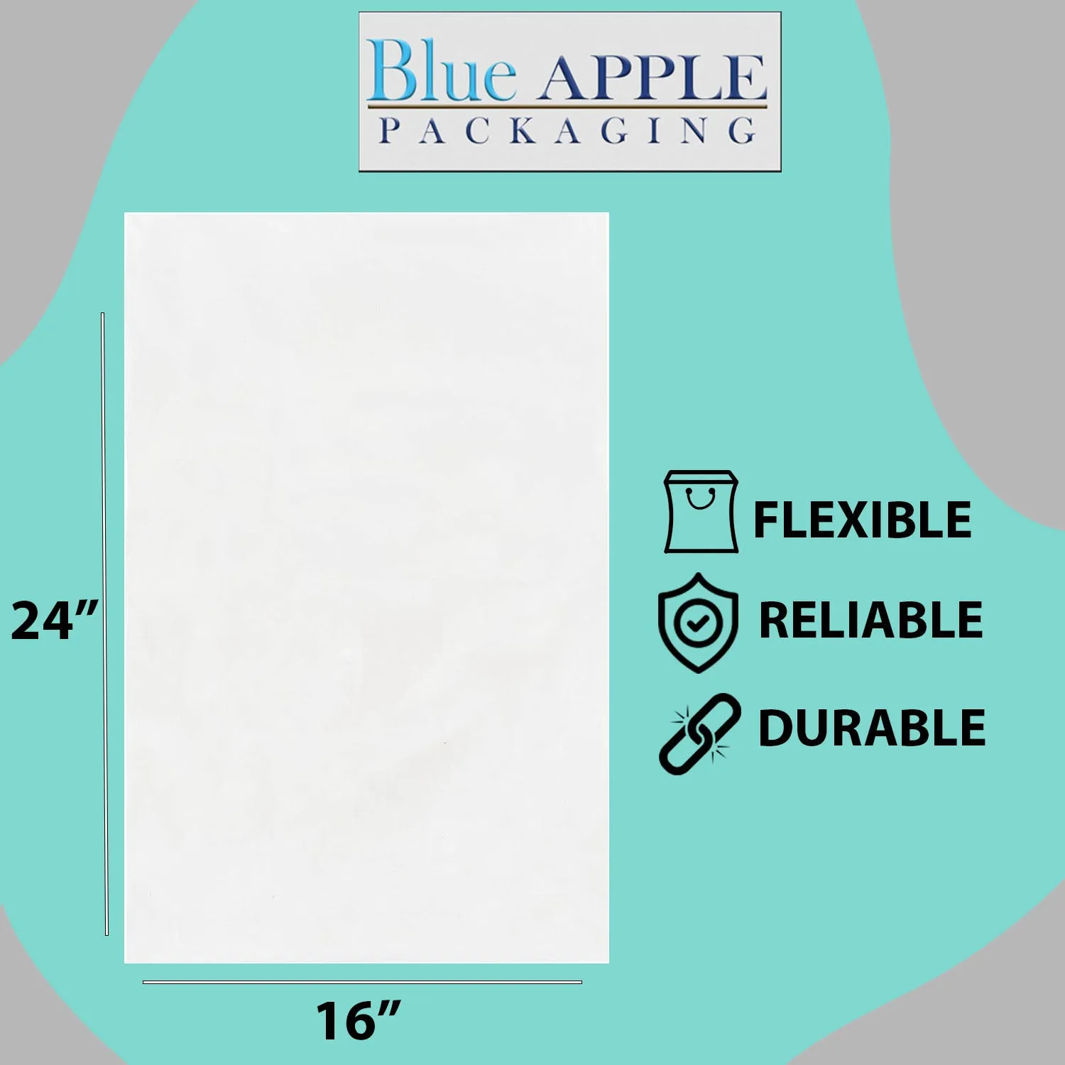 16X24 inches Clear Flat Poly Bags 3Mil Open Top (LDPE)
