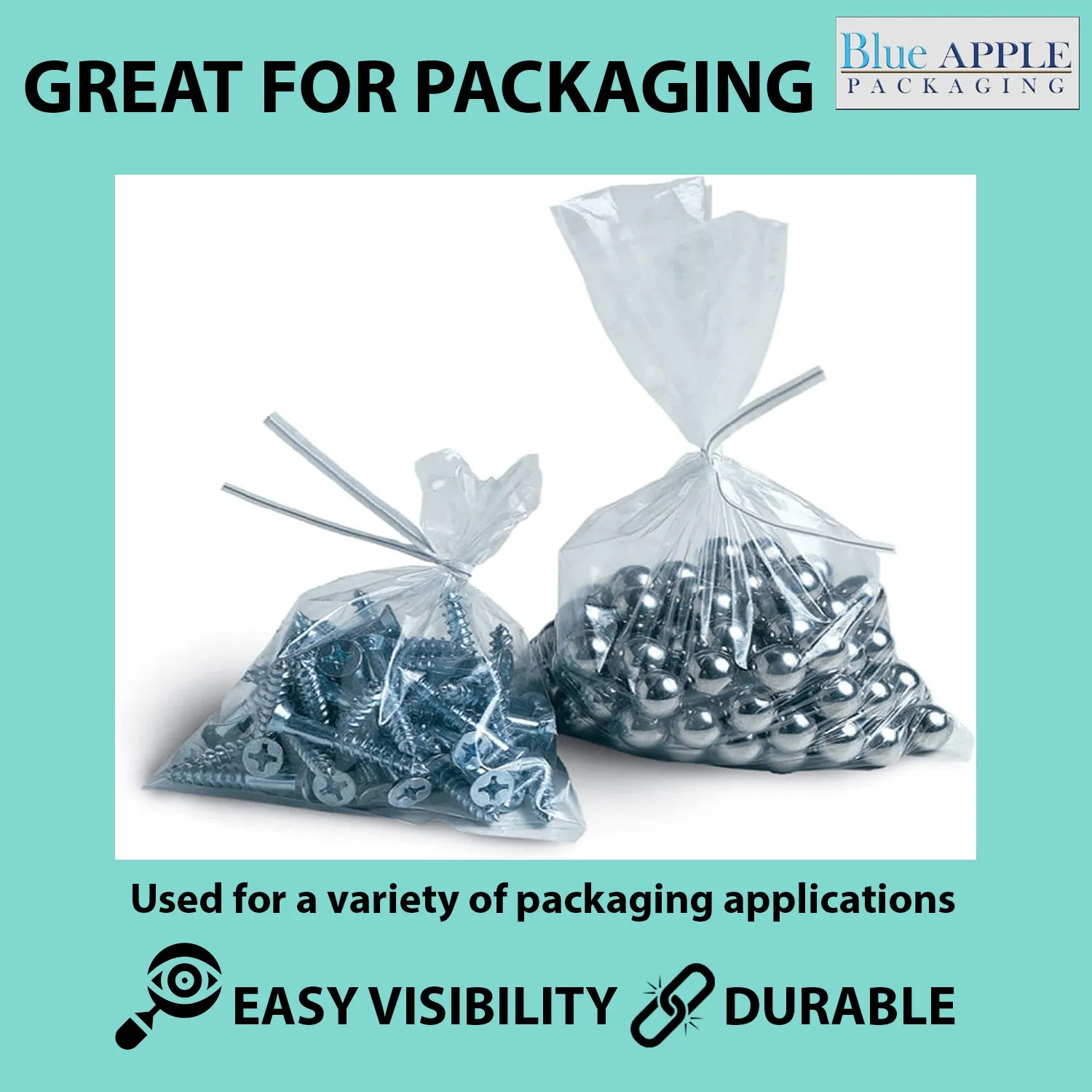16X24 inches Clear Flat Poly Bags 3Mil Open Top (LDPE)