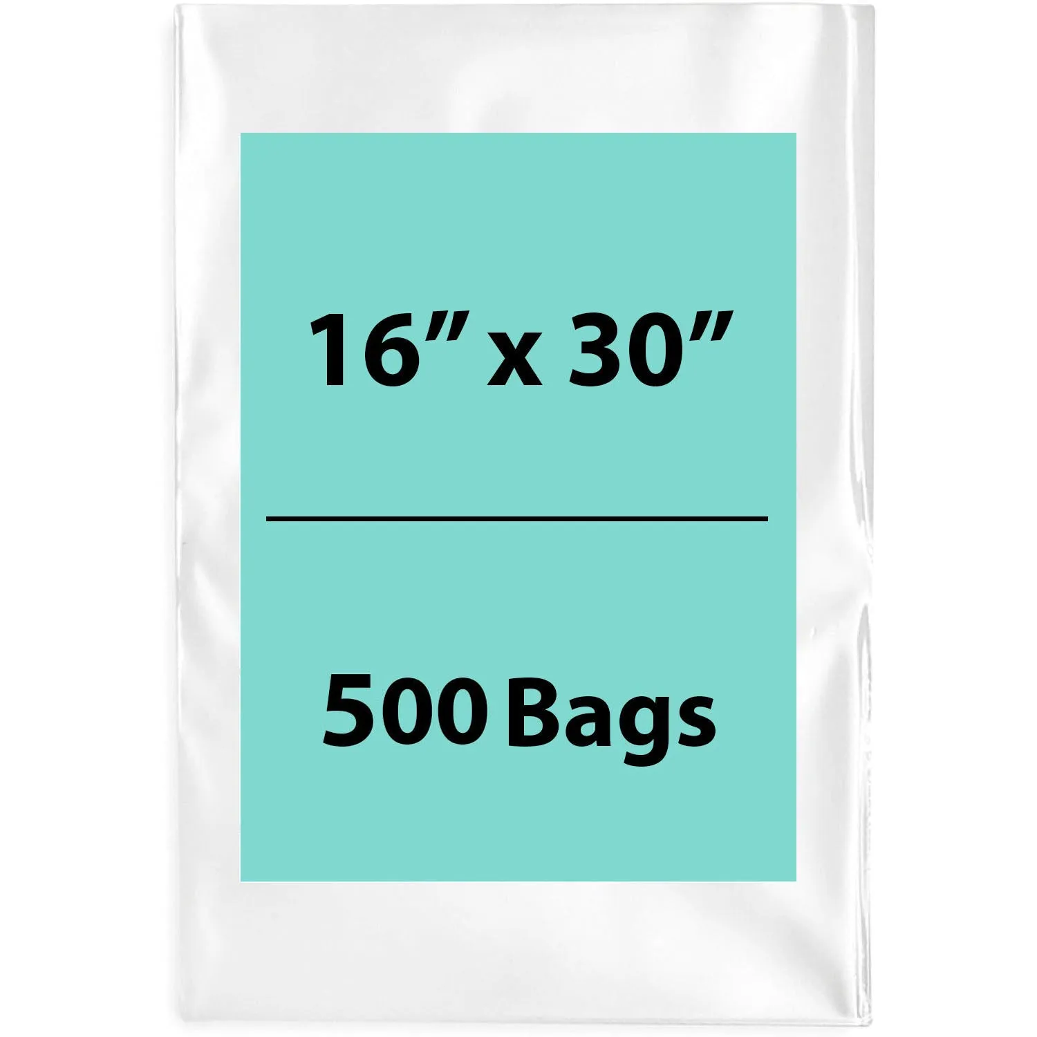 16X30 inches Clear Flat Poly Bags 2Mil Open Top (LDPE)