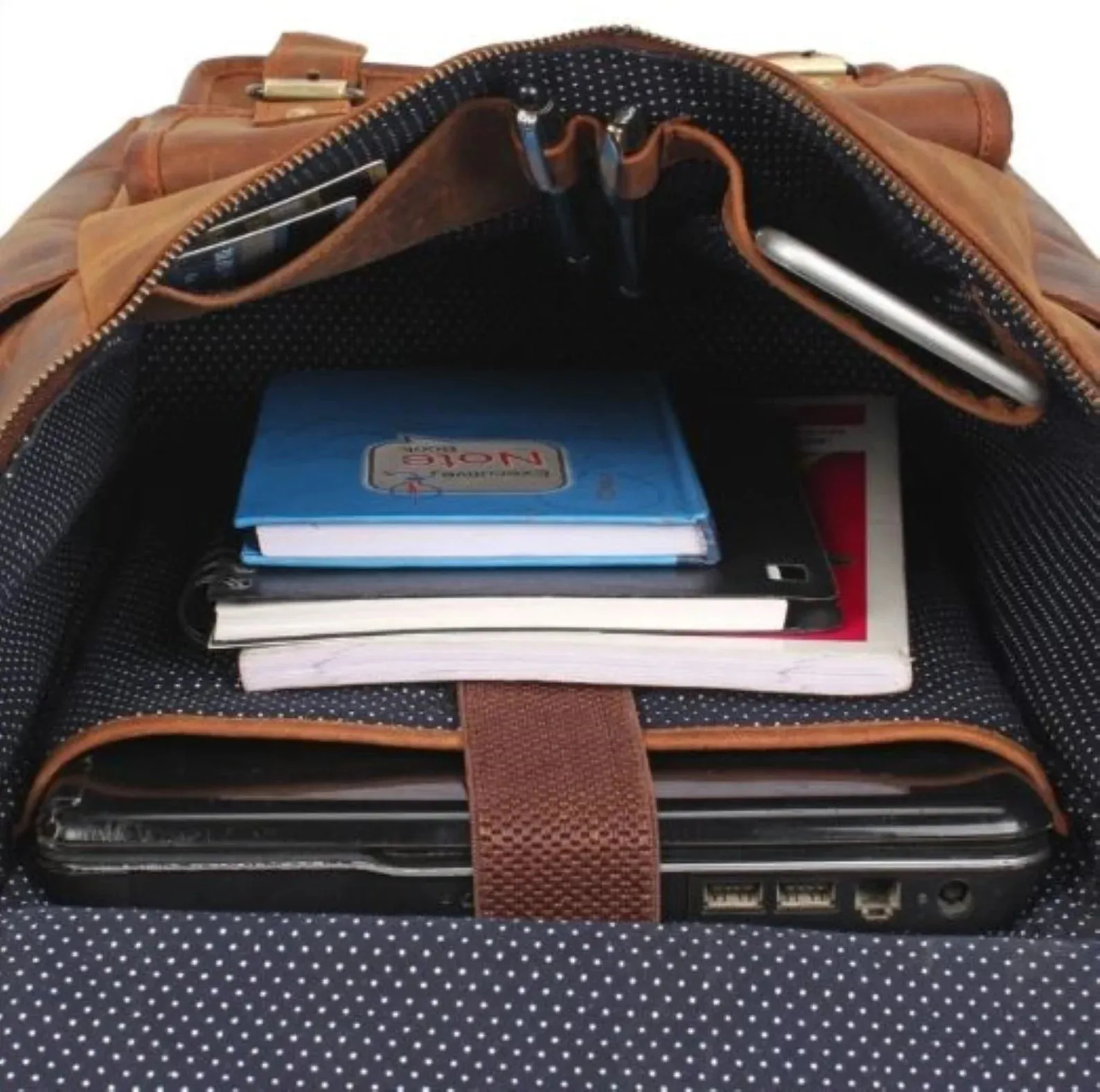 18 Inch Leather laptop backpack