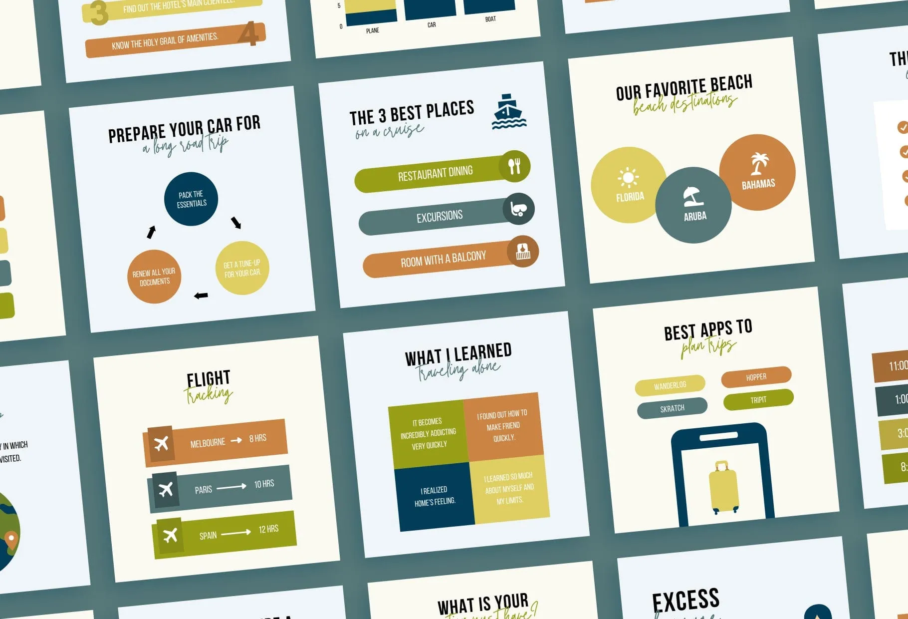 20 Travel Infographics Instagram Engagement Posts Fully Editable Canva Templates