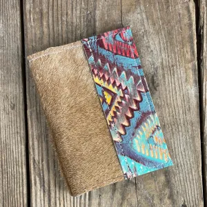 222 Passport Cover - Brindle w/ Rainbow Aztec