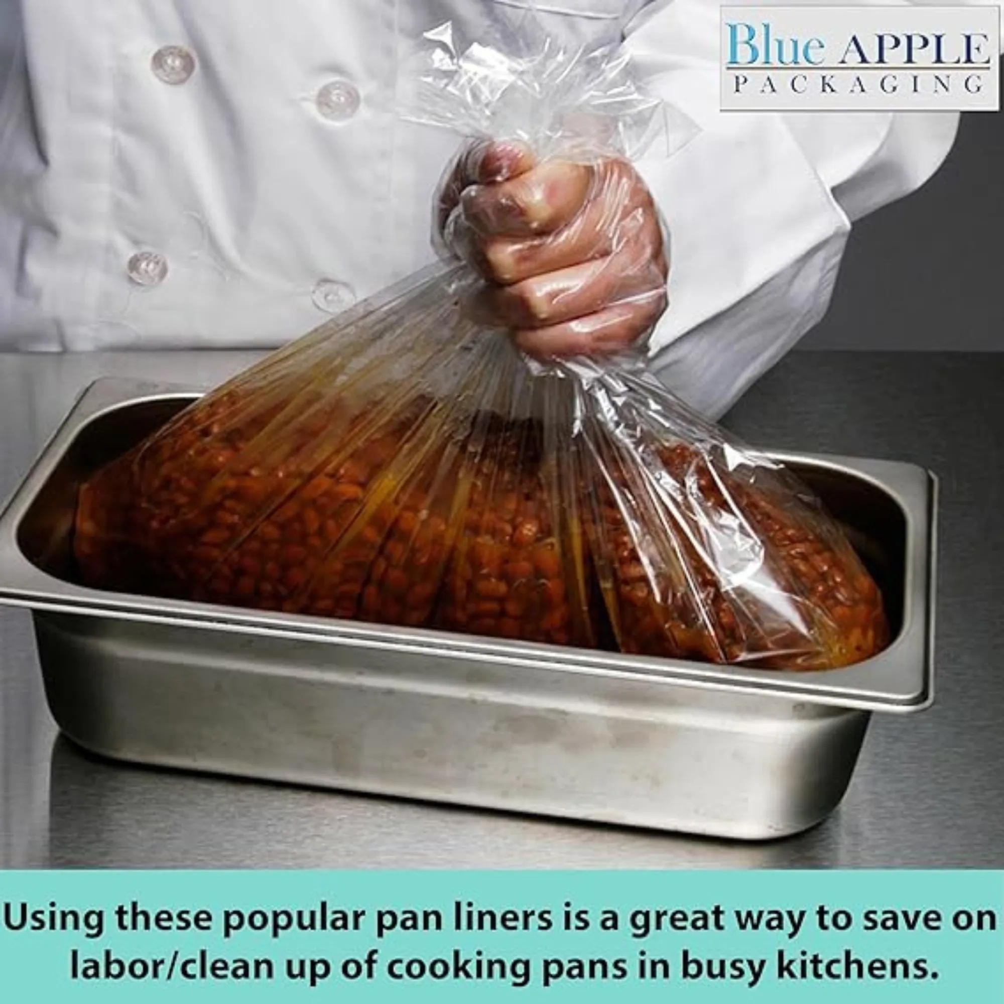 23X11 inches Poly Pan Liners 0.8 Mil Half Pan Shallow PTL