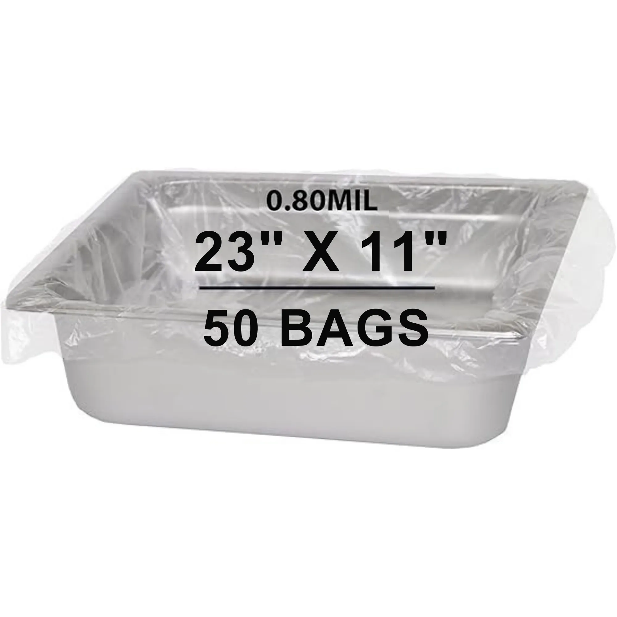 23X11 inches Poly Pan Liners 0.8 Mil Half Pan Shallow PTL
