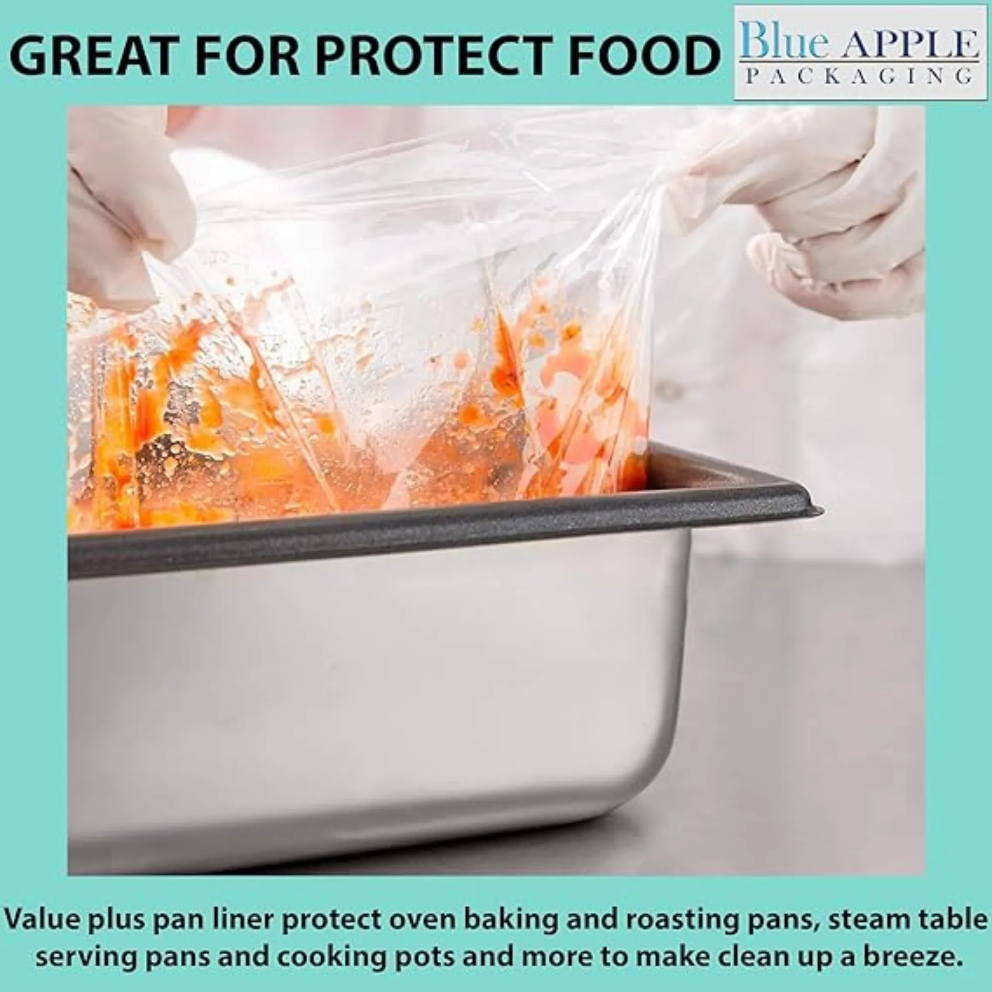 23X11 inches Poly Pan Liners 0.8 Mil Half Pan Shallow PTL
