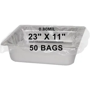 23X11 inches Poly Pan Liners 0.8 Mil Half Pan Shallow PTL