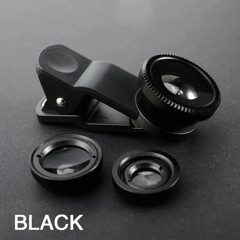 3-in-1 Fisheye Wide Angle Macro Mobile Phone Lens