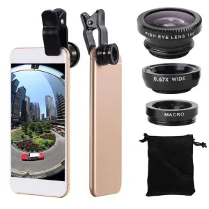 3-in-1 Fisheye Wide Angle Macro Mobile Phone Lens