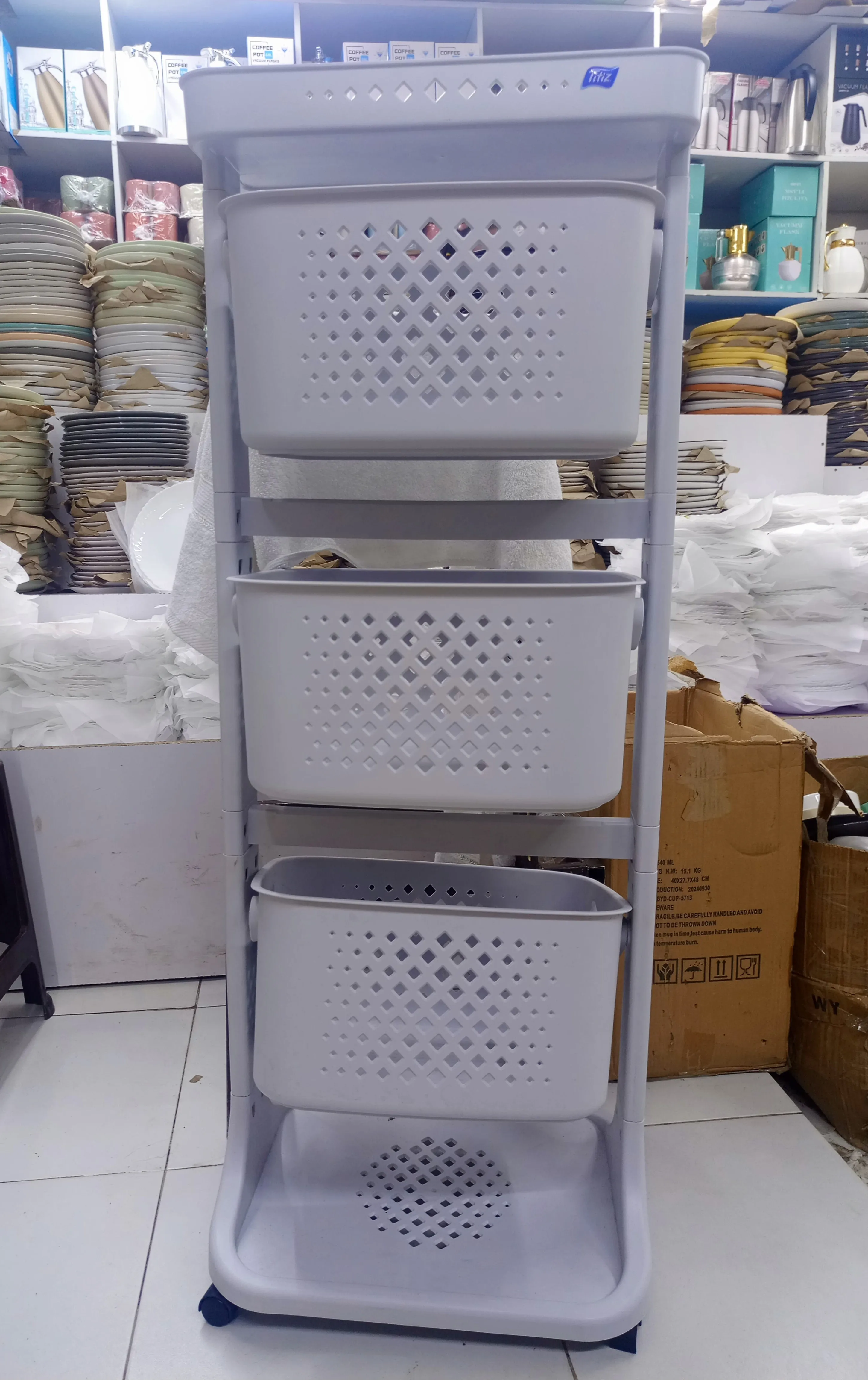 3-Tier Plastic Storage Basket
