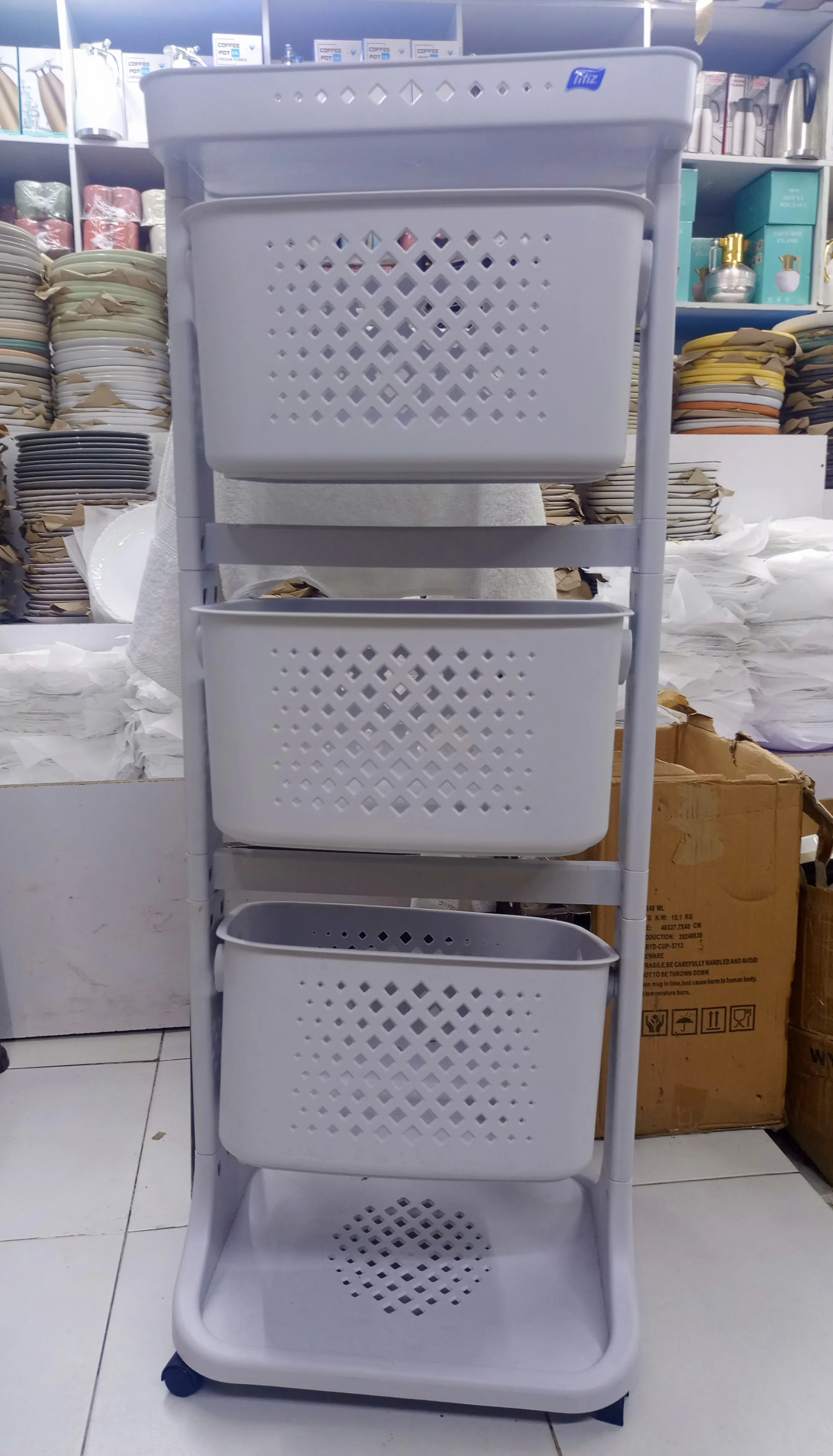 3-Tier Plastic Storage Basket