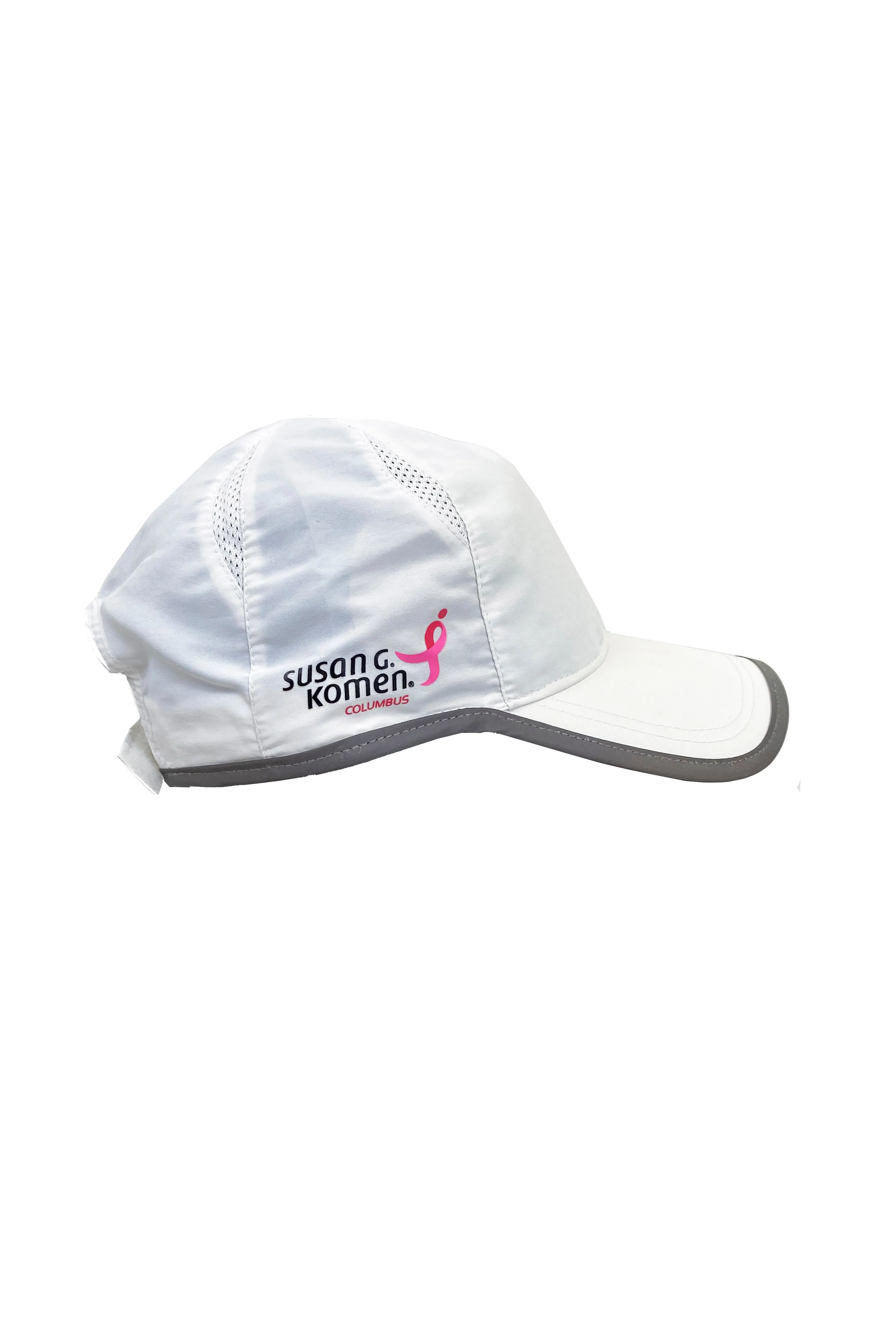 3008 - Komen Columbus Pink Ribbon Running Hat/White