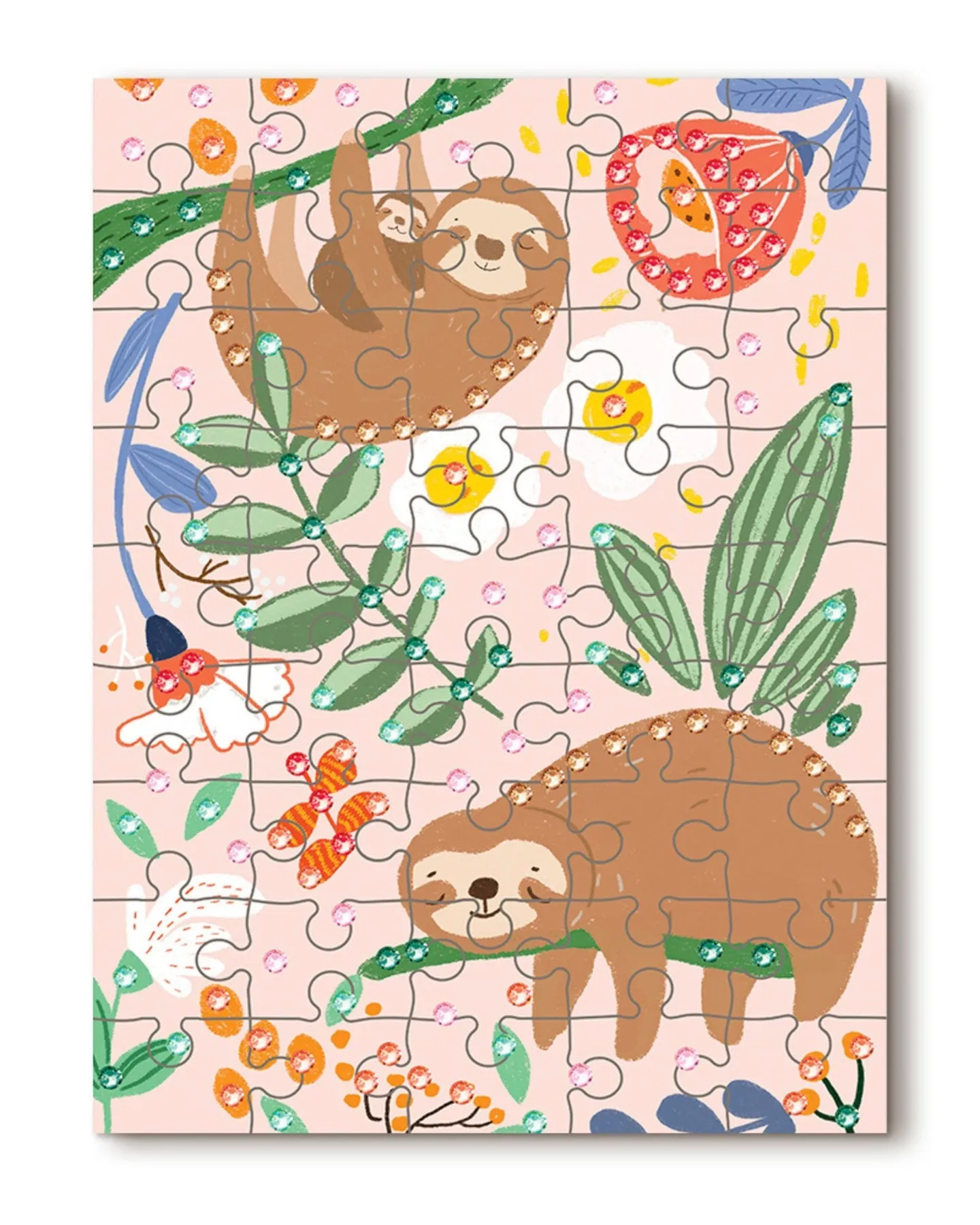 45 PIECE KIDS PUZZLE WITH GEMS - SLOTH