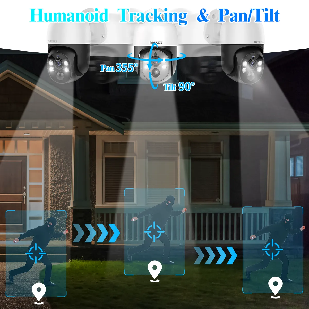 (4K/8.0 Megapixel & PTZ Digital Zoom) 2-Way Audio PoE Outdoor Home Security Camera System Wired Outdoor Video Surveillance IP Cameras Systemlance IP Cameras System