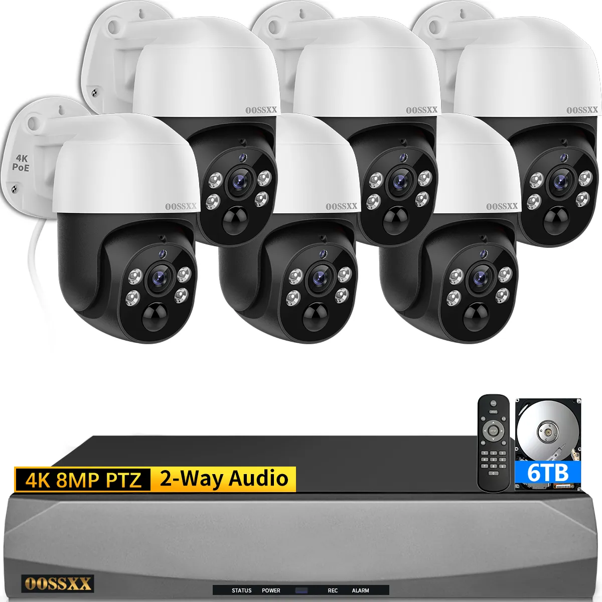 (4K/8.0 Megapixel & PTZ Digital Zoom) 2-Way Audio PoE Outdoor Home Security Camera System Wired Outdoor Video Surveillance IP Cameras Systemlance IP Cameras System