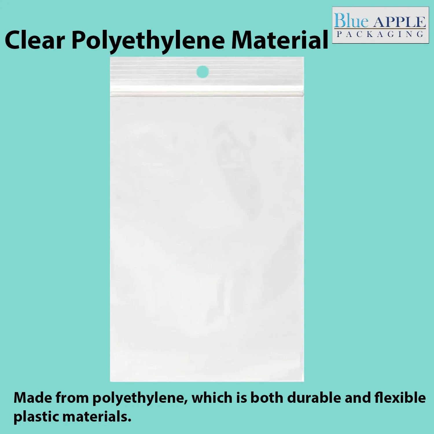 4X6 inches Reclosable Poly Bags with Hang Hole 4 Mil (LDPE) Single Track Zipper