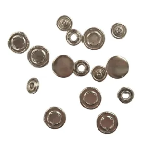 5 Piece Set Silver Closed Top Snaps