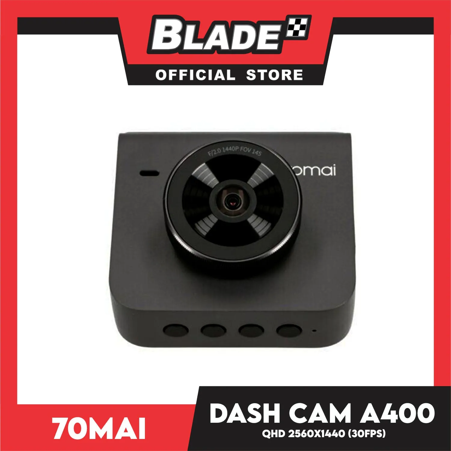 70Mai Dash Cam A400 (Gray) 1440P Quad HD   145 Field of View, 24H Parking Surveillance
