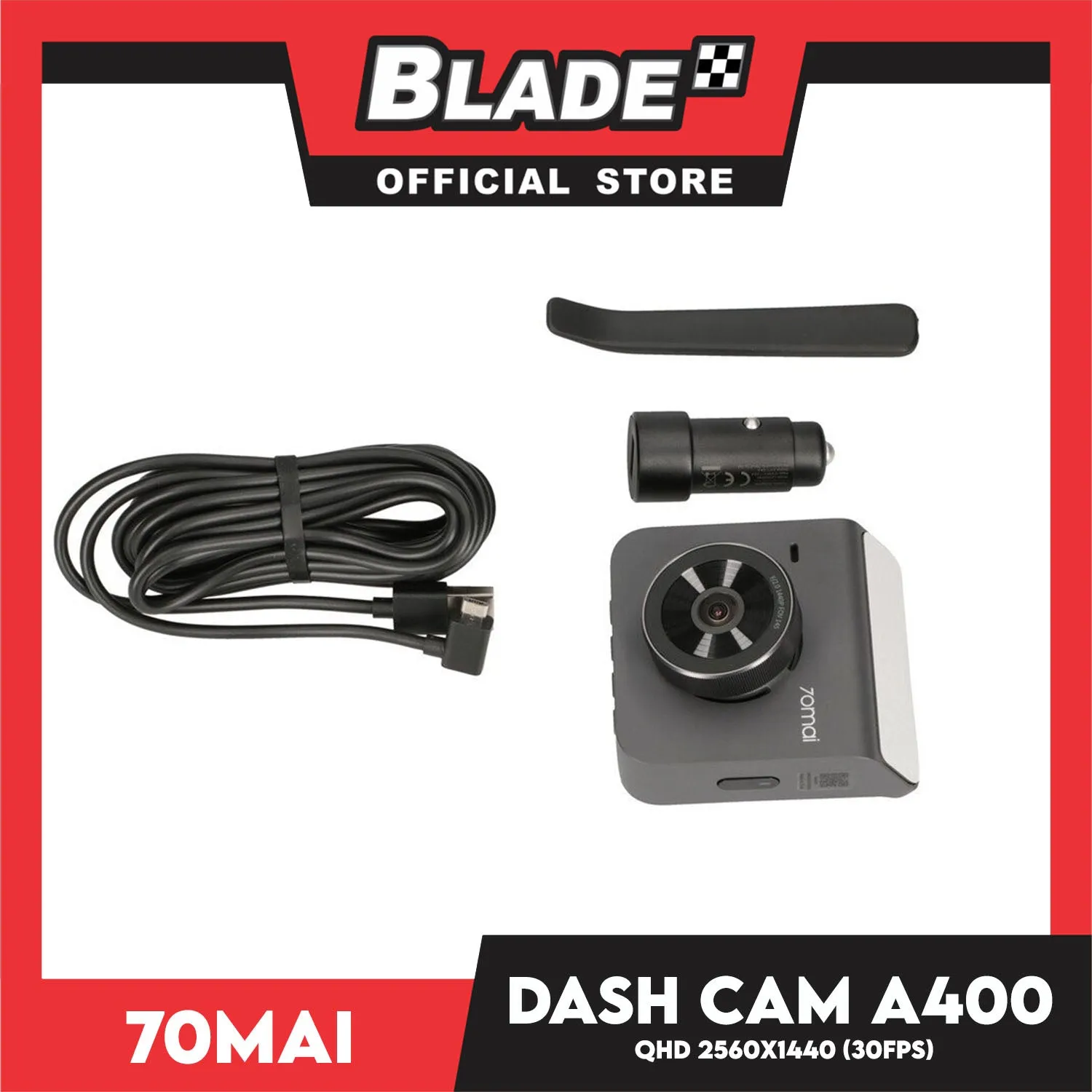 70Mai Dash Cam A400 (Gray) 1440P Quad HD   145 Field of View, 24H Parking Surveillance