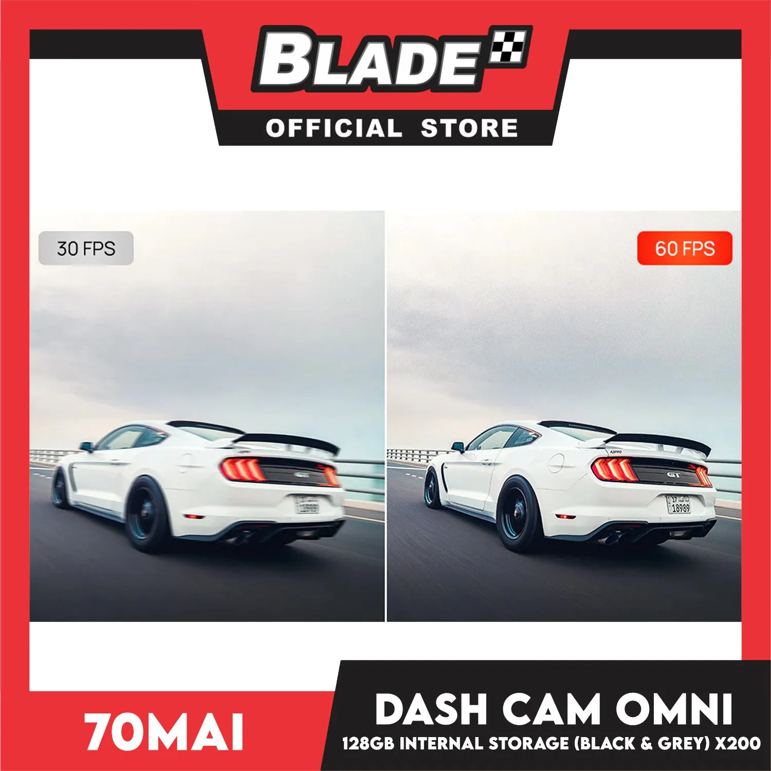 70mai Dash Cam Omni 128GB (Black and Grey)