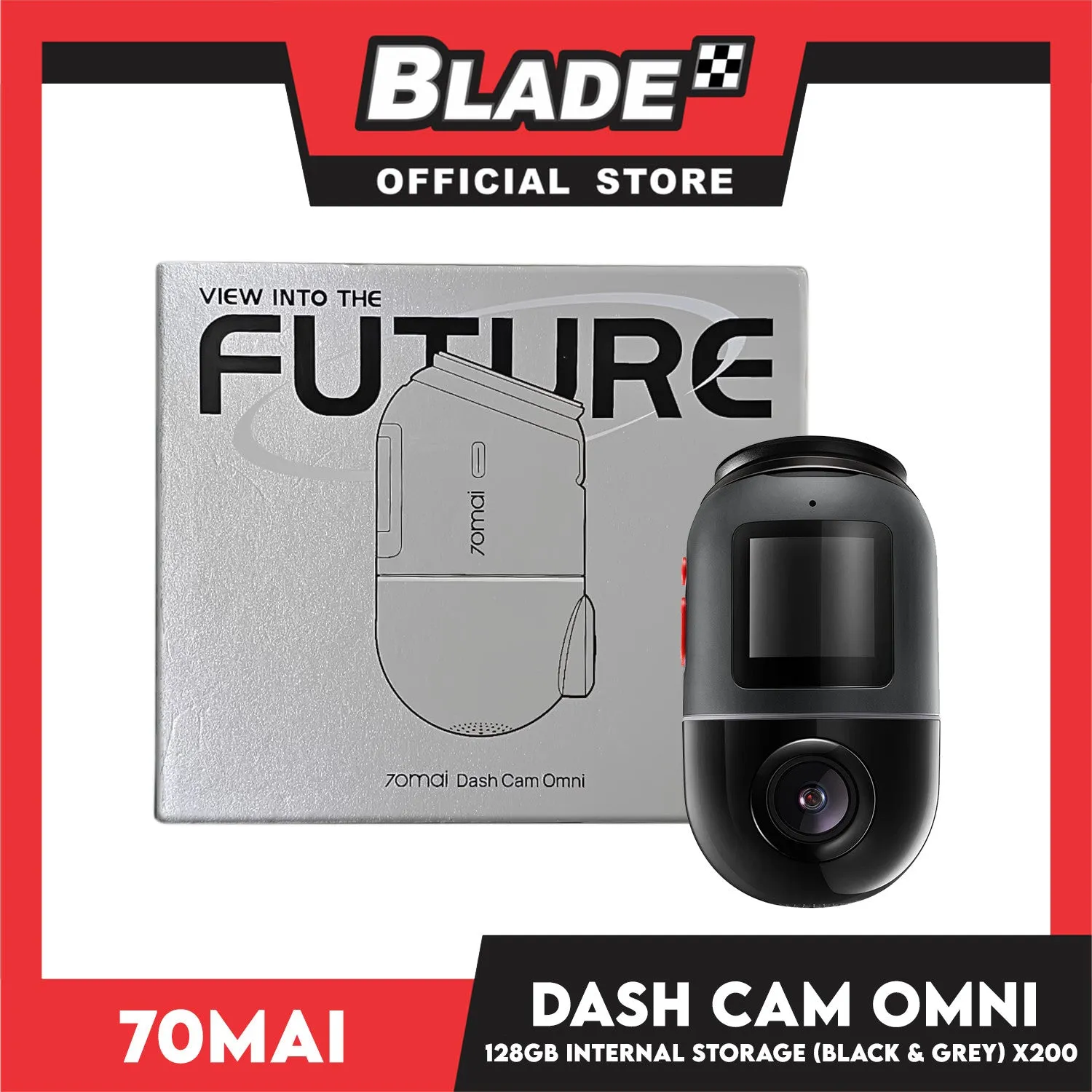 70mai Dash Cam Omni 128GB (Black and Grey)