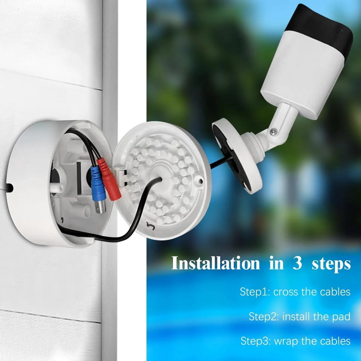 (ABS New) Security Camera Junction Box,Plastic Waterproof Security Camera Mount Hide Cable Junction Box for Arlo Solar Panel Flip Cover Cable Cover