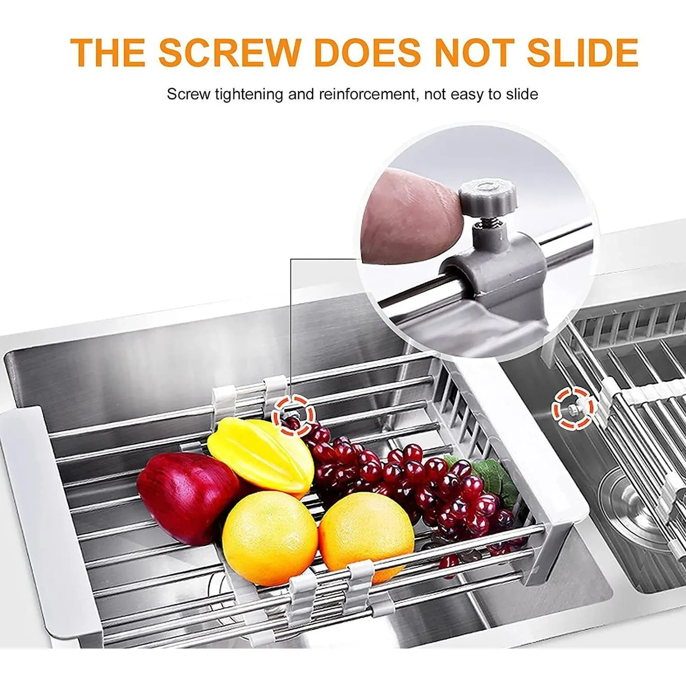 Adjustable Stainless Steel Kitchen Dish Drying Sink Rack small size