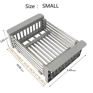Adjustable Stainless Steel Kitchen Dish Drying Sink Rack small size