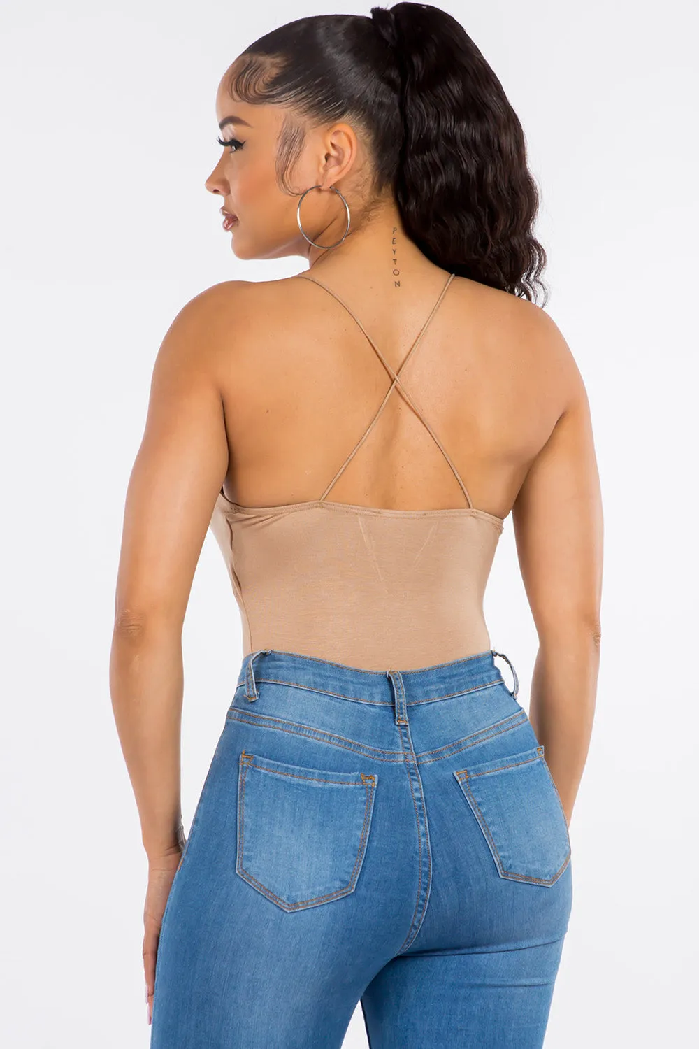 Adriana Cowlneck Bodysuit - Taupe