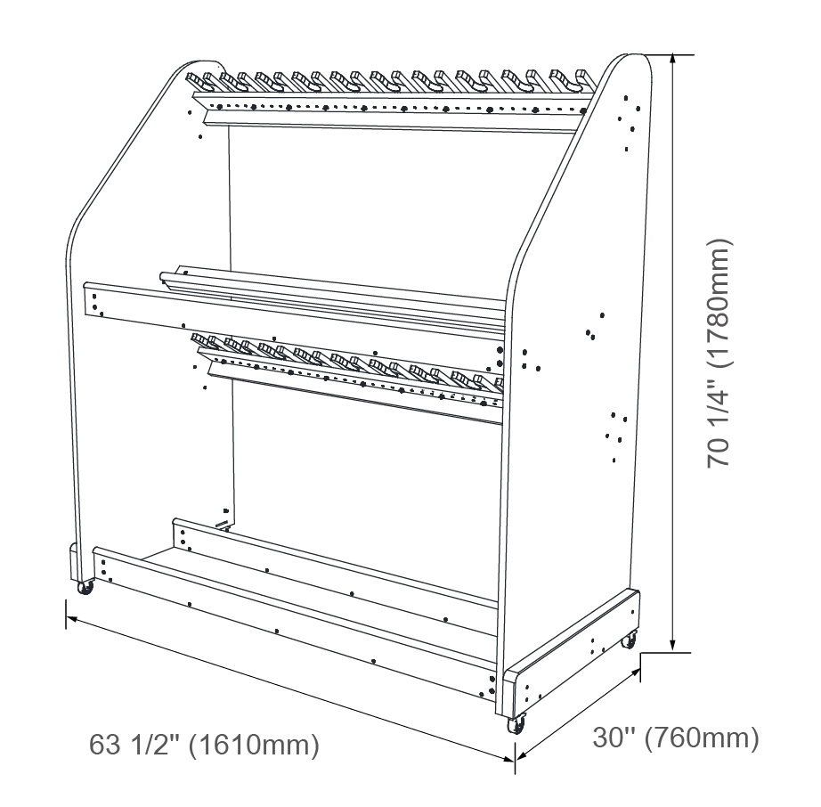 Alges Mobile Instrument Storage - 20-Unit Guitar Rack