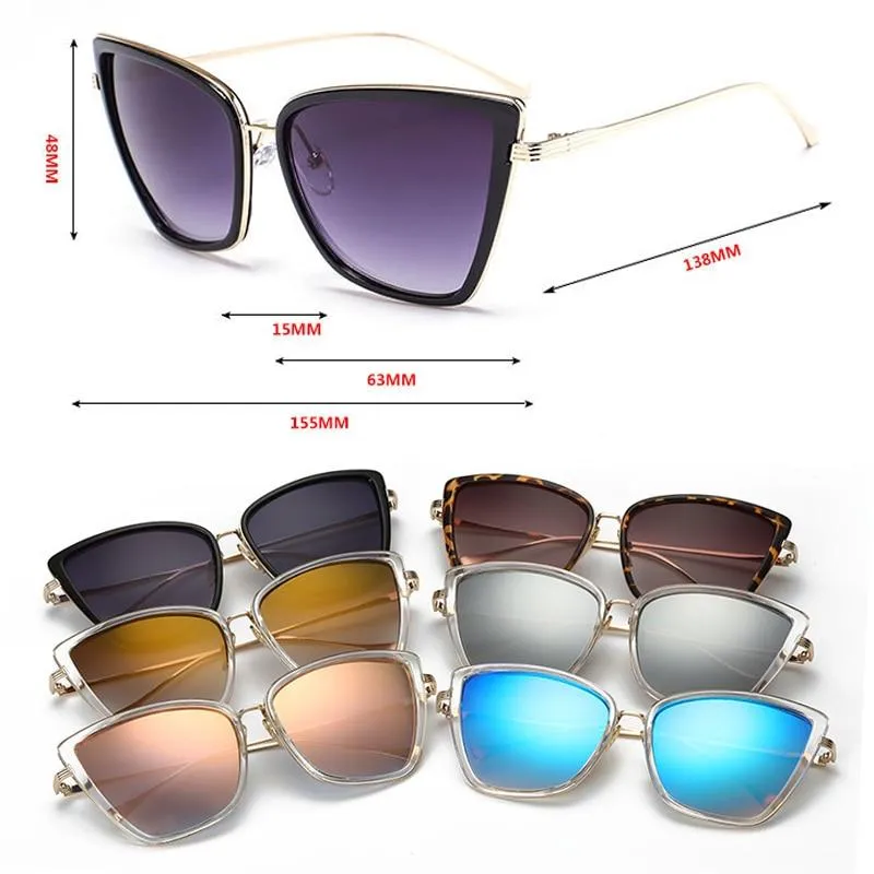 Alloy Cat Eye Gradient Sunglasses