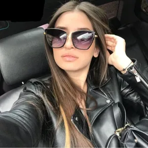 Alloy Cat Eye Gradient Sunglasses