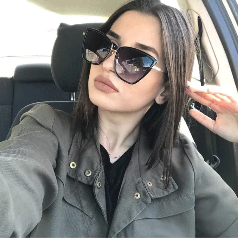 Alloy Cat Eye Gradient Sunglasses