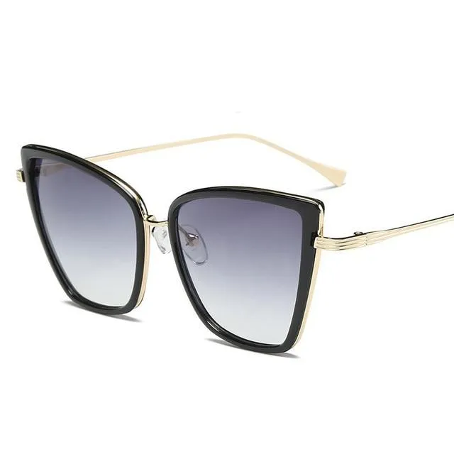 Alloy Cat Eye Gradient Sunglasses