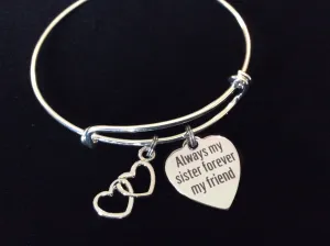 Always my Sister Forever My Friend Adjustable Charm Bracelet