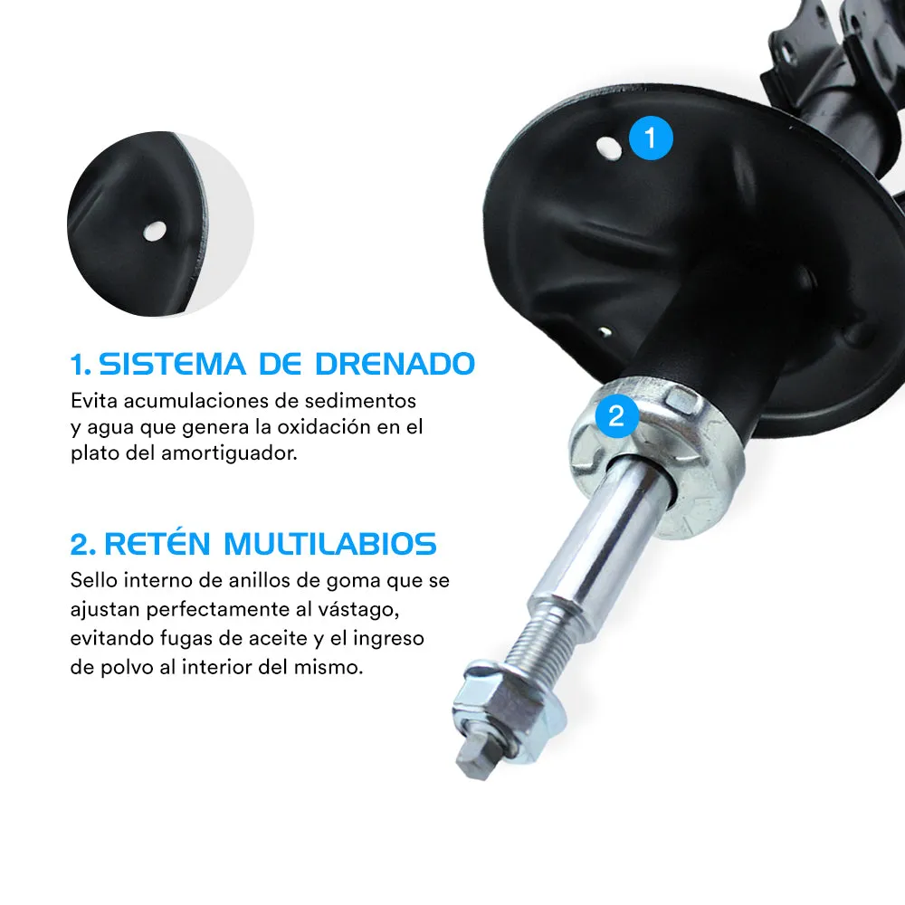 Amortiguador Original Ag Shock Volkswagen Rabbit Convertible 1980-1984 Delantero Izquierdo