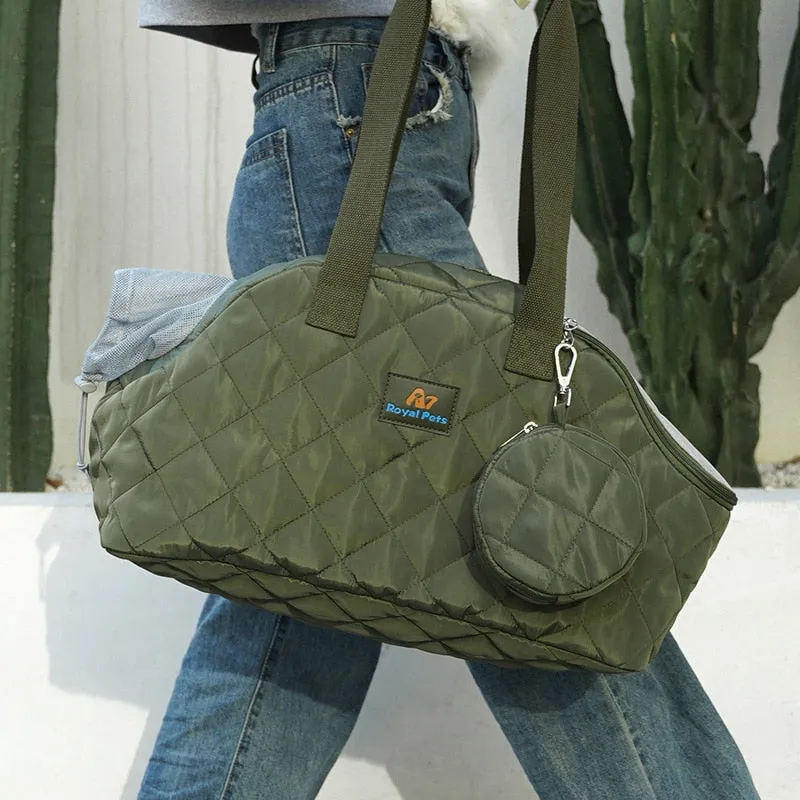 ANYWAGS Pet Carrier Green Shoulder Bag with Breathable Outdoor Travel for Puppy Dog Cat Cling Bags