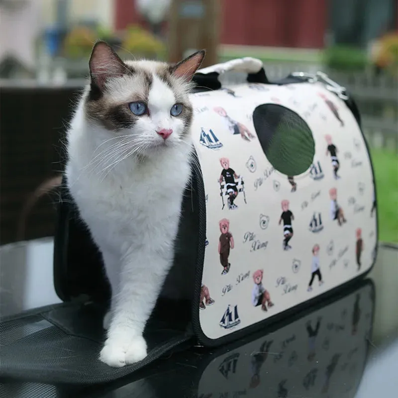 ANYWAGS Pet Carrier Large FLAI Logo Pattern Shoulder Sling Bags for Small Pet Carrying Accessories