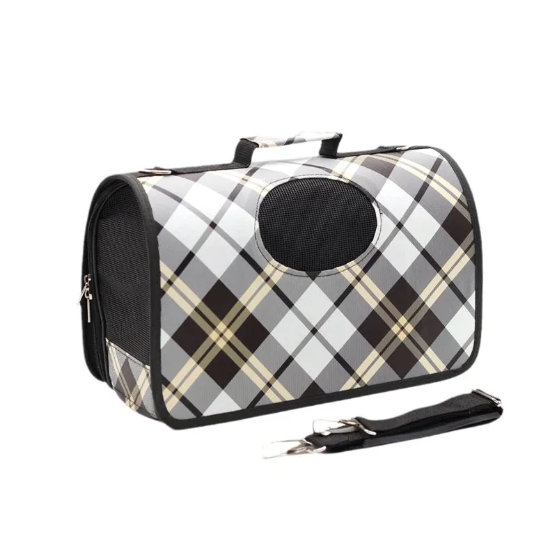 ANYWAGS Pet Carrier Large Linear Gray Pattern Shoulder Sling Bags for Small Pet Carrying Accessories