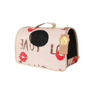 ANYWAGS Pet Carrier Large Love Kiss Pattern Shoulder Sling Bags for Small Pet Carrying Accessories