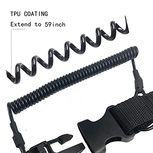 ATORSE Scuba Diving Lanyard Coil Lanyard w/Quick Release Buckles & Clip for Camera