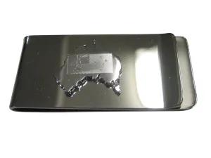 Australia Map Shape with Engraved Flag Money Clip