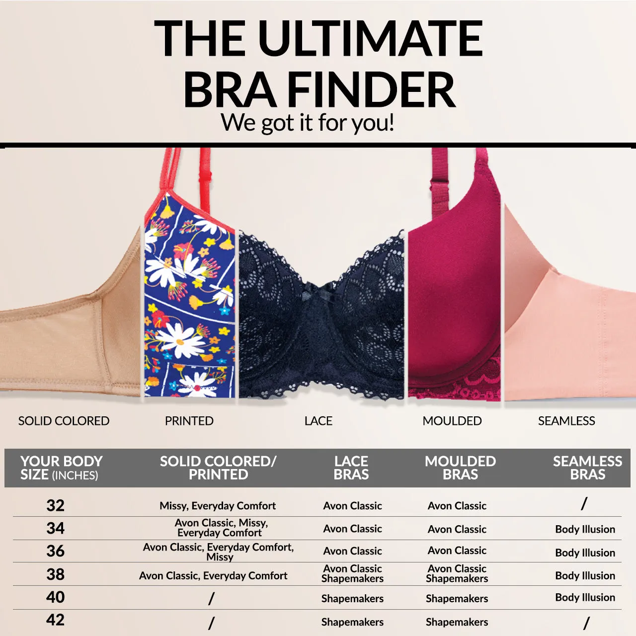 Avon Fashions Missy Keisha Underwire Convertible Bra