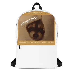 Backpack with baby raccoon image