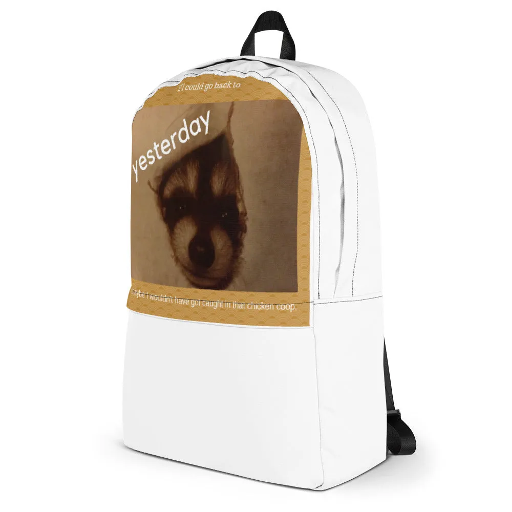 Backpack with baby raccoon image