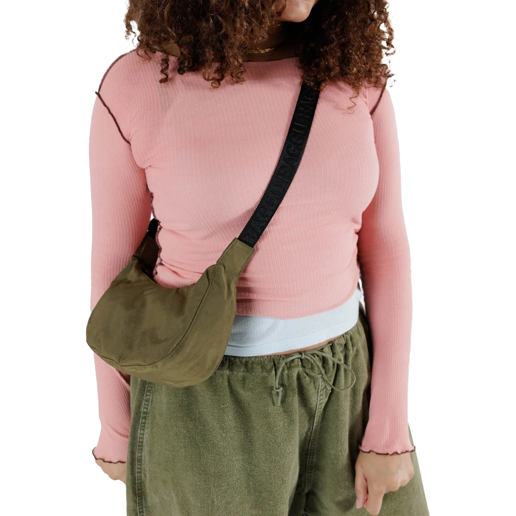 Baggu Small Nylon Crescent Bag, Seaweed