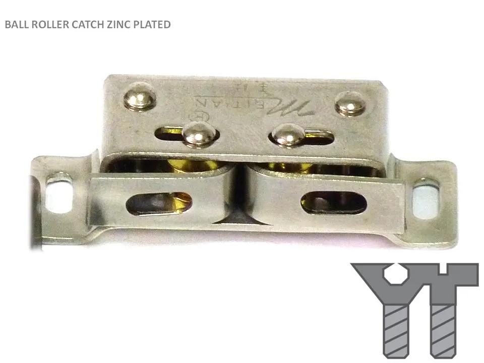 BALL ROLLER CATCH ZINC PLATED 30MM X 15MM